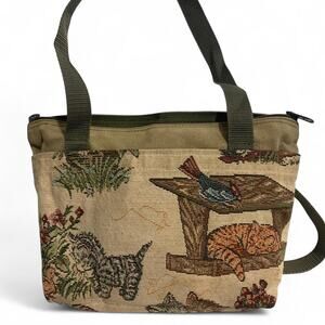 Unique Vintage Cute Small cat tapestry tote bag